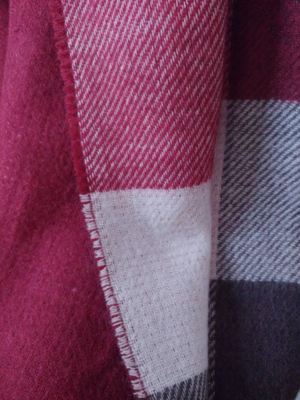 Sonoma Red and Brown Plaid Blanket Scarf